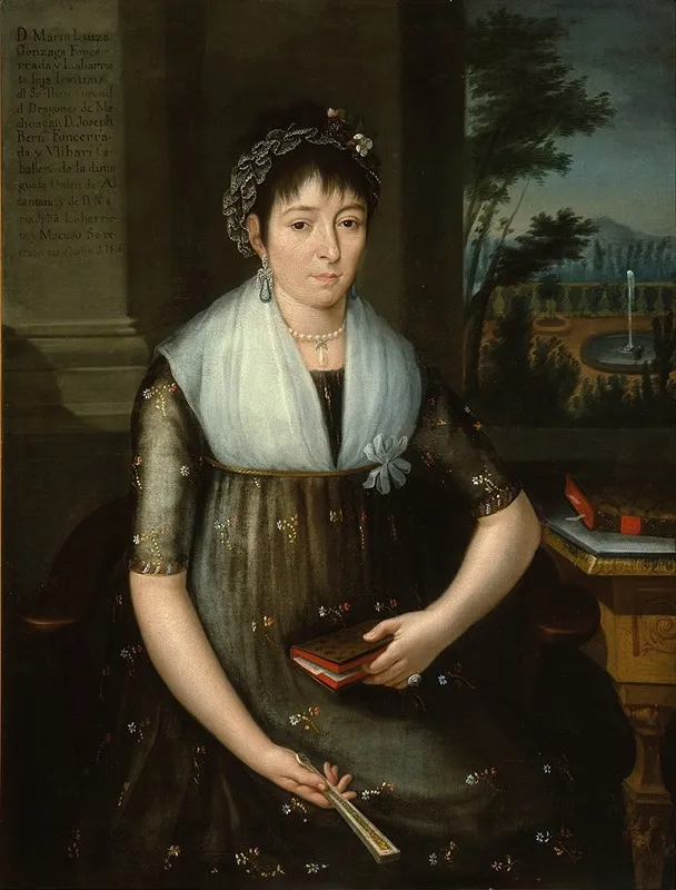 Portrait Of Dona Maria Luisa Gonzaga Foncerrada Y Labarrieta Wall Art by José María Vázquez - High-Resolution Digital Print