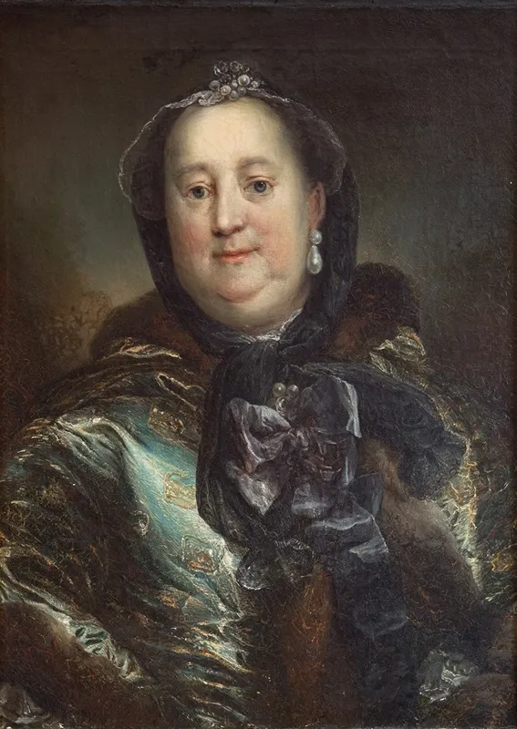 Portrait Of Duchess Antoinette Amalie Of Braunschweig Wolfenbuttel Wall Art by Carl Gustaf Pilo - High-Resolution Digital Print