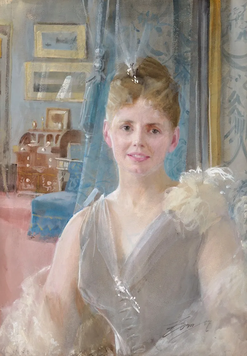 Portrait Of Edith Palgrave Edward In Her London Residence