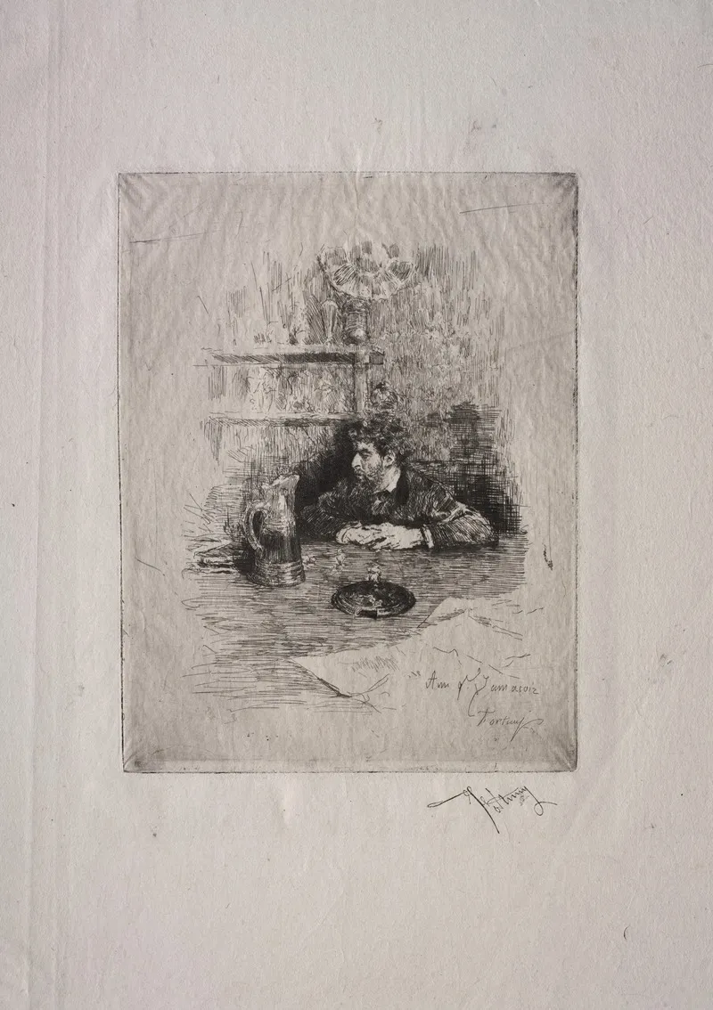 Portrait Of Edouardo Zamacois Wall Art by Mariano Fortuny Marsal - High-Resolution Digital Print