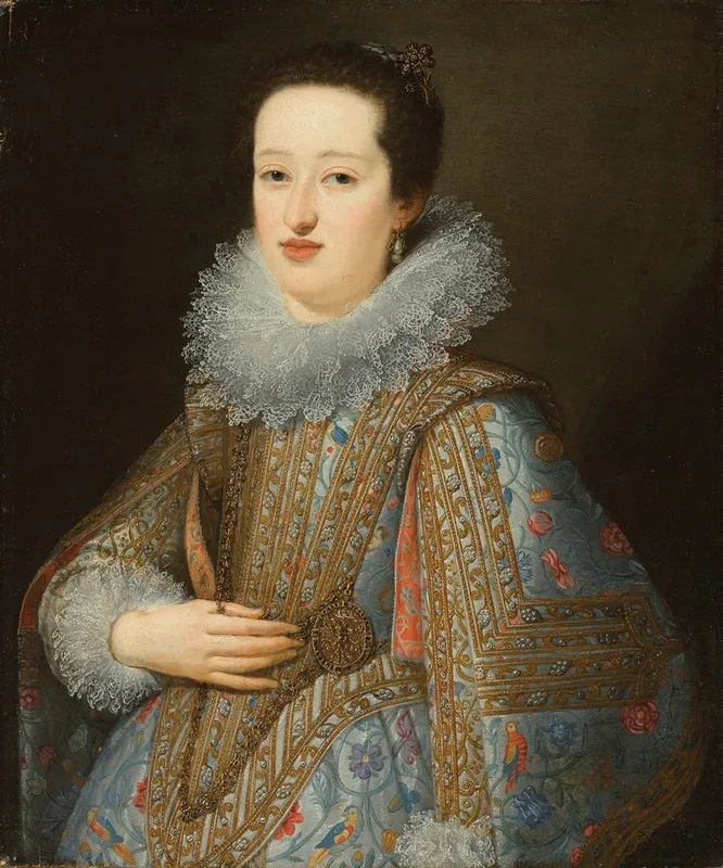 Portrait Of Eleonora Gonzaga 1598 1655 Wall Art by Giusto Suttermans - High-Resolution Digital Print