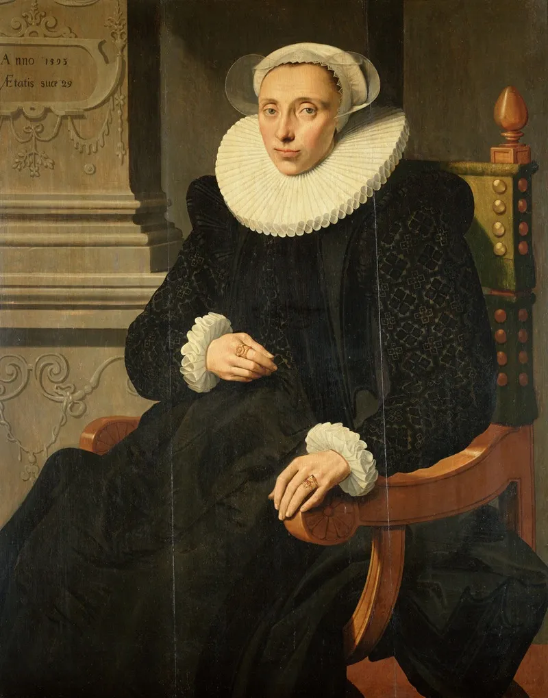 Portrait Of Elisabeth Van Cronenburgh Wall Art by Aert Pietersz. - High-Resolution Digital Print
