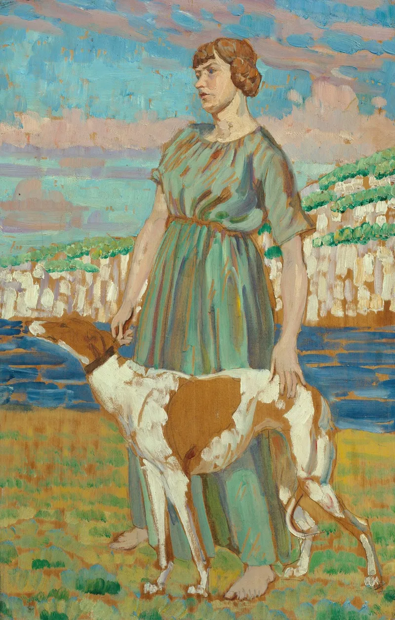 Portrait Of Elizabeth Lipczinski With Her Dog Fanny