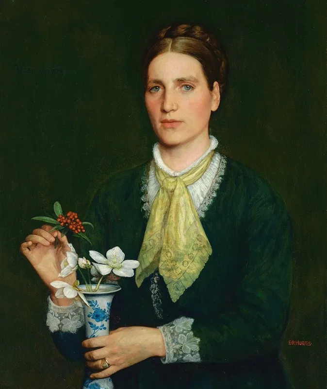 Portrait Of Elizabeth Webb Wall Art by Edward Robert Hughes - High-Resolution Digital Print