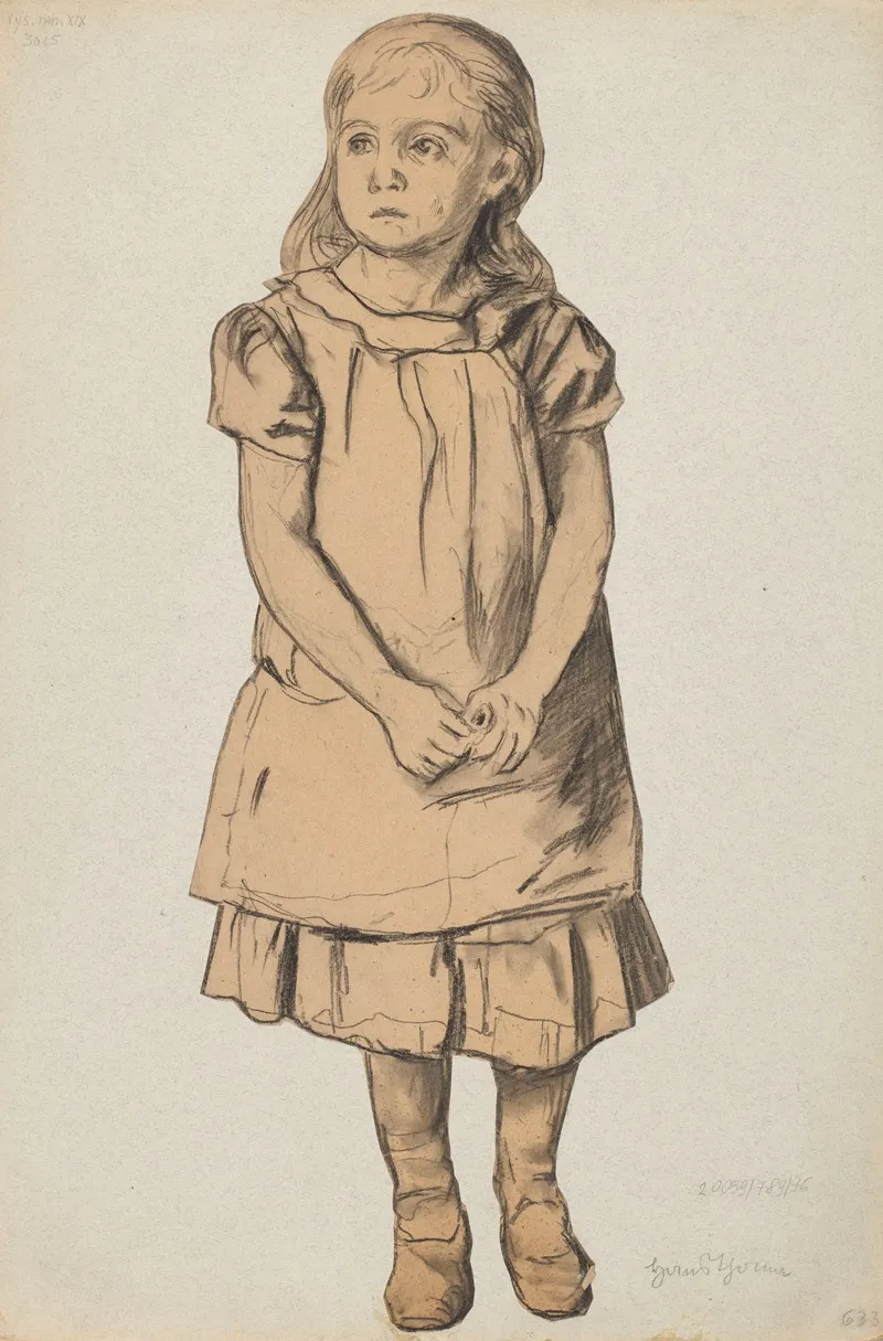 Portrait Of Ella The Artists Daughter Wall Art by Hans Thoma - High-Resolution Digital Print