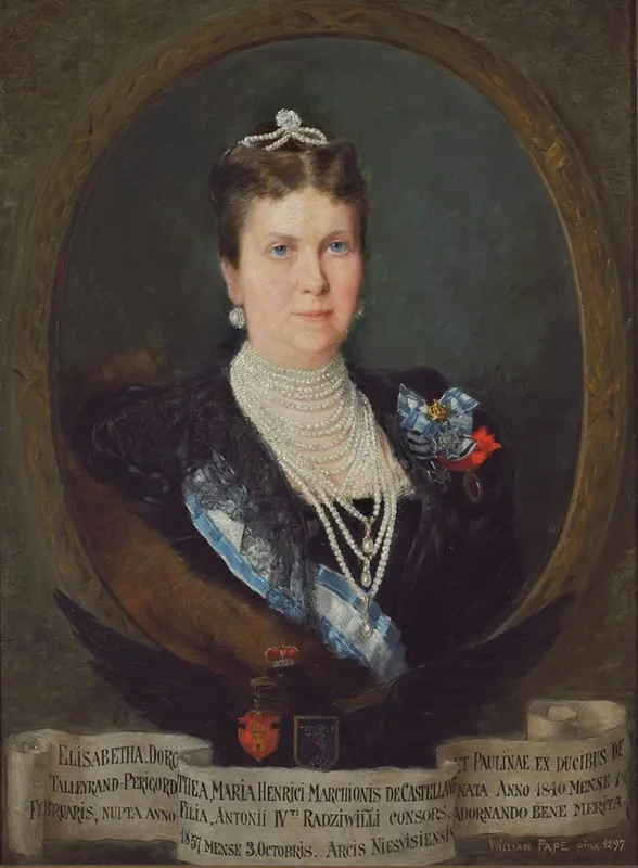 Portrait Of Elzbieta Radziwill Nee De Castellane 1840 1915 Wall Art by William Pape - High-Resolution Digital Print