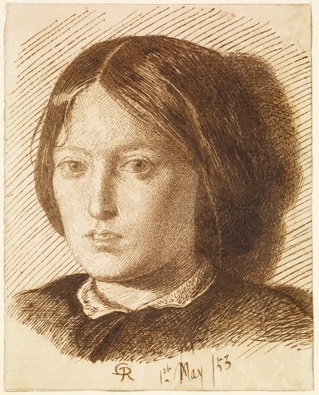 Portrait Of Emma Madox Brown Wall Art by Dante Gabriel Rossetti - High-Resolution Digital Print