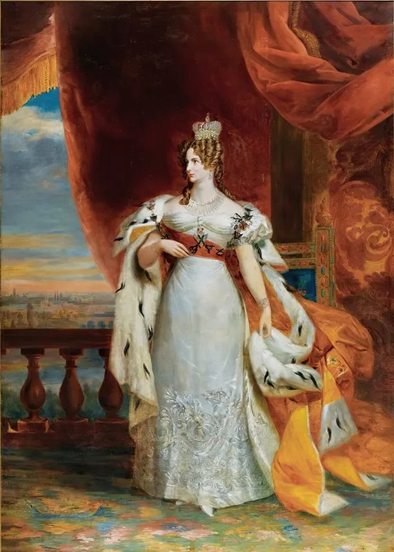 Portrait Of Empress Alexandra Fedorovna Wall Art by Studio of George Dawe - High-Resolution Digital Print