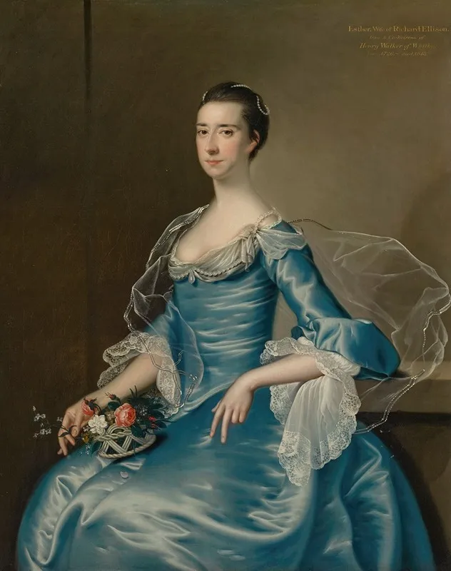 Portrait Of Esther Ellison Nee Walker 1726 1813 Wall Art by Joseph Wright of Derby - High-Resolution Digital Print