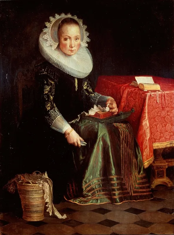 Portrait Of Eva Wtewael 1607 1635 Wall Art by Joachim Wtewael - High-Resolution Digital Print