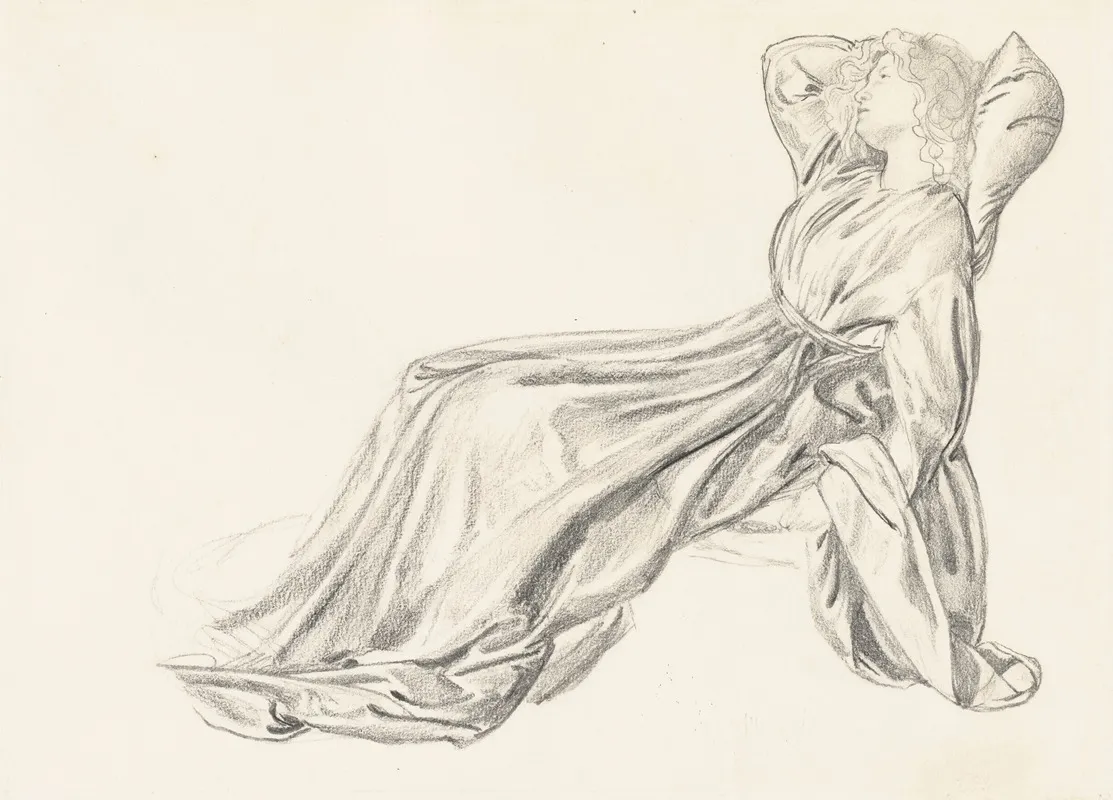 Portrait Of Fanny Cornforth Reclining In A Chair For Laus Veneris Wall Art by Sir Edward Coley Burne-Jones - High-Resolution Digital Print