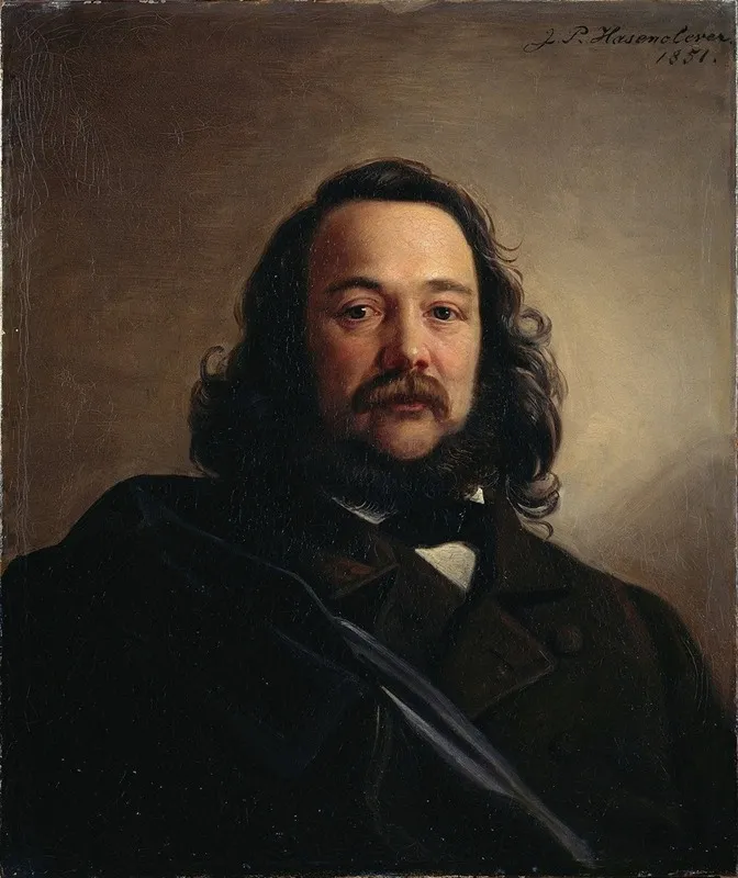 Portrait Of Ferdinand Freiligrath Wall Art by Johann Peter Hasenclever - High-Resolution Digital Print