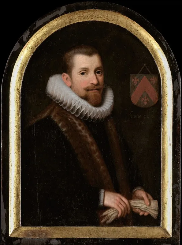 Portrait Of Floris Gerritsz Van Schoterbosch C 1562 1618 Wall Art by Cornelis Engelsz. - High-Resolution Digital Print