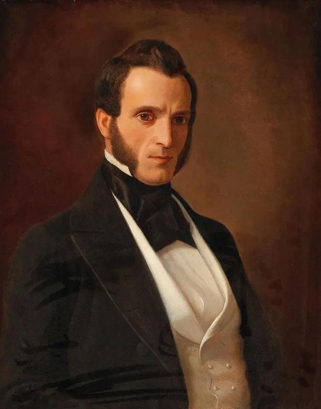 Portrait Of Franz Gulich Aged 37 Wall Art by Joseph Mathias von Trenkwald - High-Resolution Digital Print