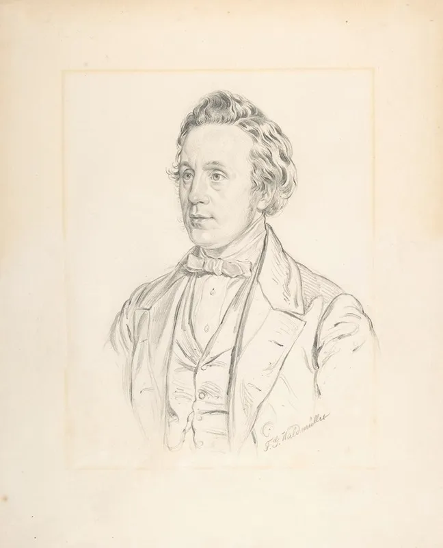 Portrait Of Franz Jauner Vienna 1832 1900 Vienna Theater Director And Actor In Vienna Wall Art by Ferdinand Georg Waldmüller - High-Resolution Digital Print