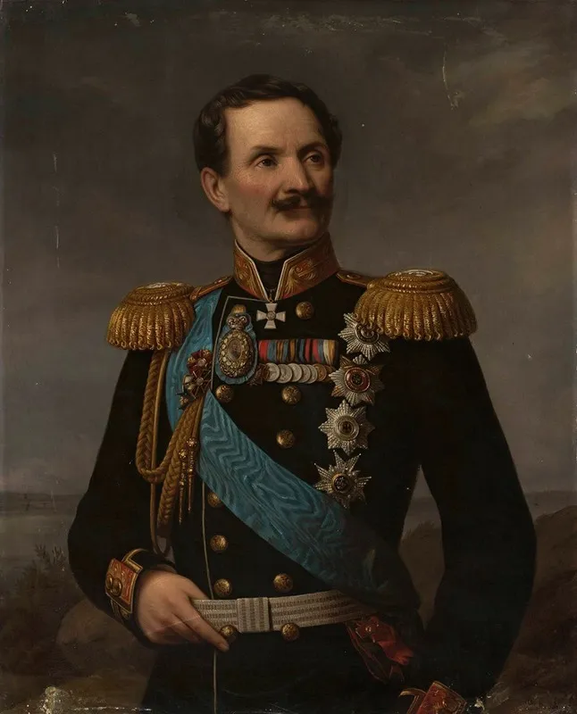 Portrait Of Friedrich Berg Wall Art by Aleksander Lesser - High-Resolution Digital Print