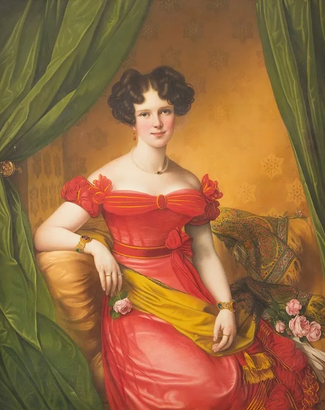 Portrait Of Gabriele Von Bulow Wall Art by Friedrich Wilhelm Herdt - High-Resolution Digital Print