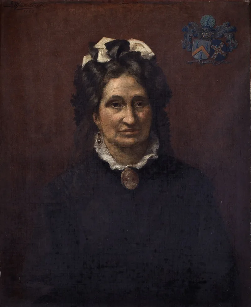 Portrait Of Gabrielle Josephine Van Huffel The Widow Of Napoleon De Pauw Wall Art by Louis Maeterlinck - High-Resolution Digital Print