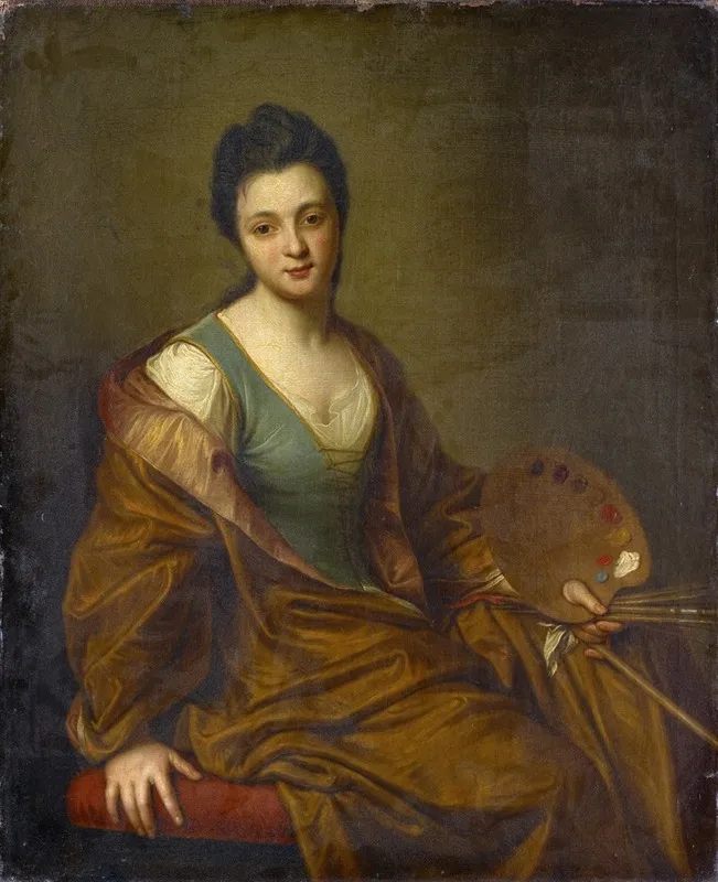 Portrait Of Genevieve Blanchot As Allegory Of Painting Wall Art by Jean-Baptiste Santerre - High-Resolution Digital Print