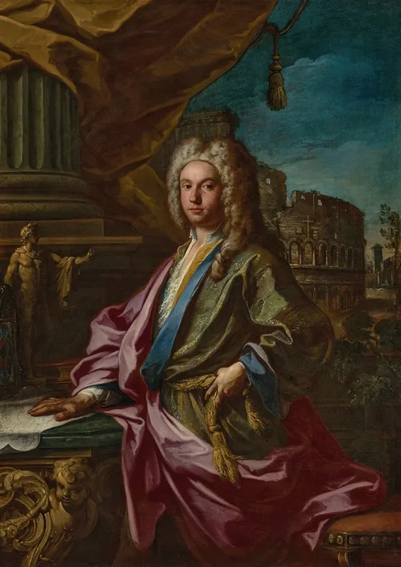 Portrait Of George Parker 2nd Earl Of Macclesfield Prs Wall Art by Sebastiano Conca - High-Resolution Digital Print