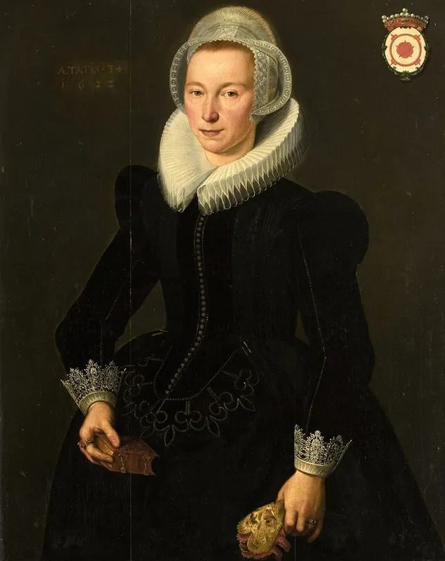 Portrait Of Grietje Adriaensdr Grootes 1588 1624 Wall Art by Jacques Waben - High-Resolution Digital Print