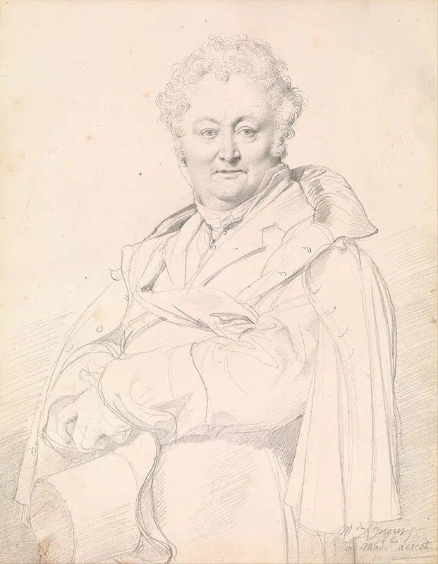 Portrait Of Guillaume Guillon Lethiere Wall Art by Jean Auguste Dominique Ingres - High-Resolution Digital Print