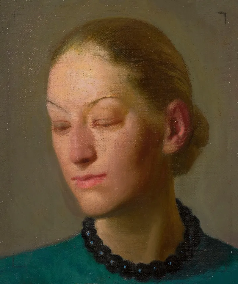 Portrait Of Hanna Rembertowicz Szymborska1908 1993 Wall Art by Edward Butrymowicz - High-Resolution Digital Print