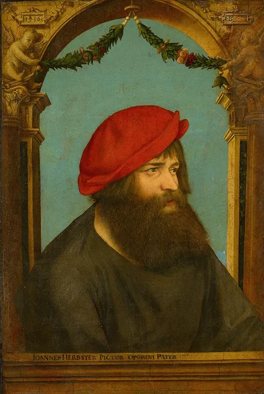Portrait Of Hans Herbst Herbster Wall Art by Ambrosius Holbein - High-Resolution Digital Print