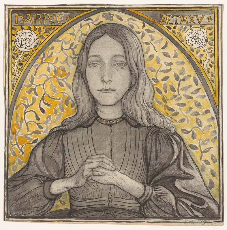 Portrait Of Harpje Aged 15 2 Wall Art by Richard Nicolaüs Roland Holst - High-Resolution Digital Print
