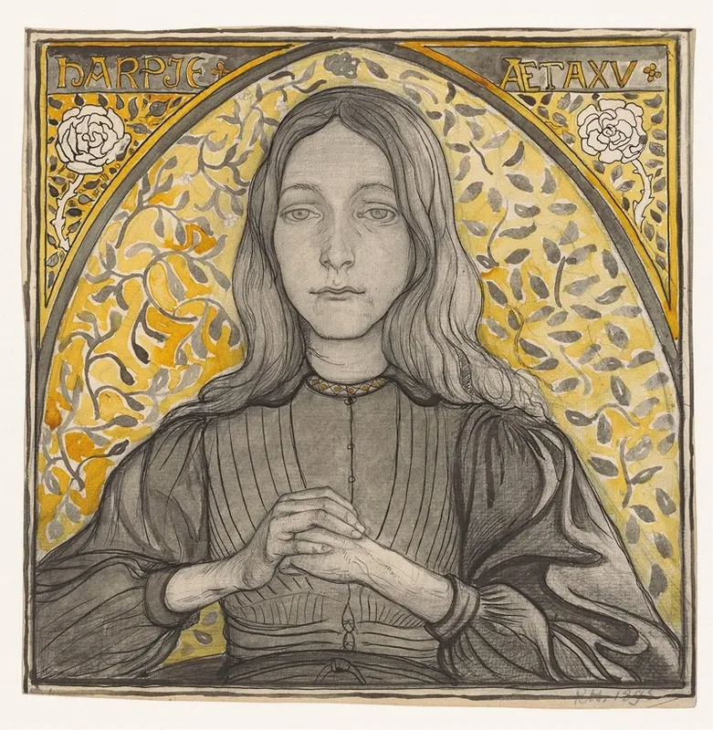 Portrait Of Harpje Aged 15 Wall Art by Richard Nicolaüs Roland Holst - High-Resolution Digital Print