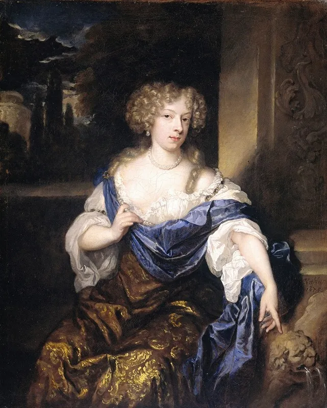 Portrait Of Helena Ctaharina De Witte 91661 95 Wife Of Iman Mogge Lord Of Haamstede Wall Art by Caspar Netscher - High-Resolution Digital Print