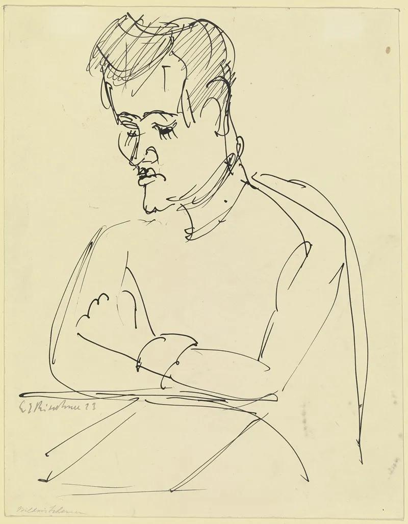 Portrait Of Hermann Scherer Wall Art by Ernst Ludwig Kirchner - High-Resolution Digital Print