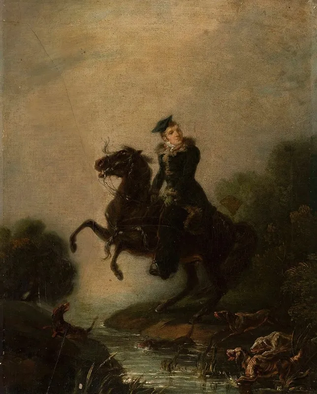 Portrait Of Ignacy Konarski On Horseback Wall Art by Piotr Michałowski - High-Resolution Digital Print