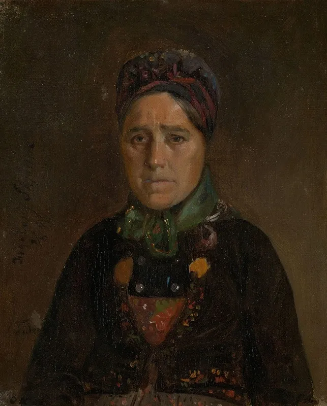 Portrait Of Ingeborg Skjonne From Numedal