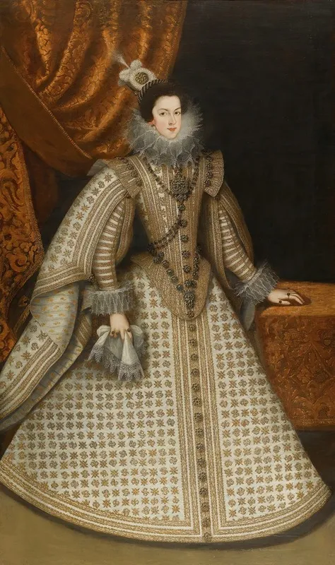 Portrait Of Isabel De Borbon 1602 1644 Wall Art by Rodrigo de Villandrando - High-Resolution Digital Print