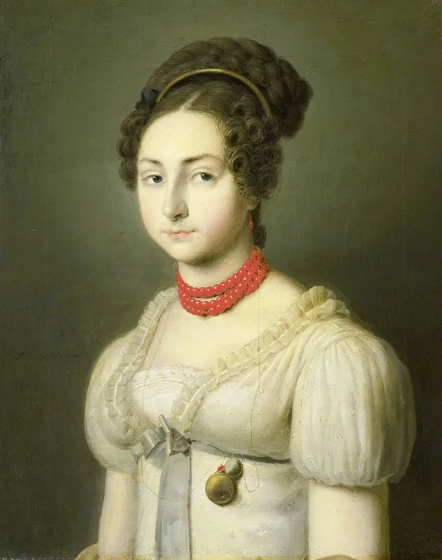 Portrait Of Jacoba Van Wessem Wife Of Lord Stumphius Burgomaster Of Beverwijk Wall Art by Dirk van Oosterhoudt - High-Resolution Digital Print
