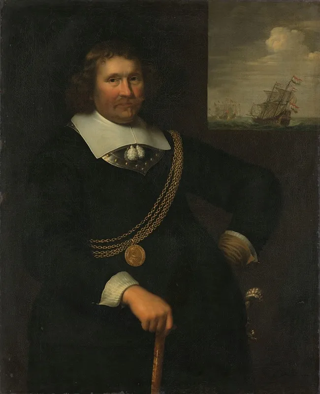 Portrait Of Jan Cornelisz Meppel Lieutenant Admiral Of Holland And West Friesland Wall Art by Jan Albertsz. Rotius - High-Resolution Digital Print