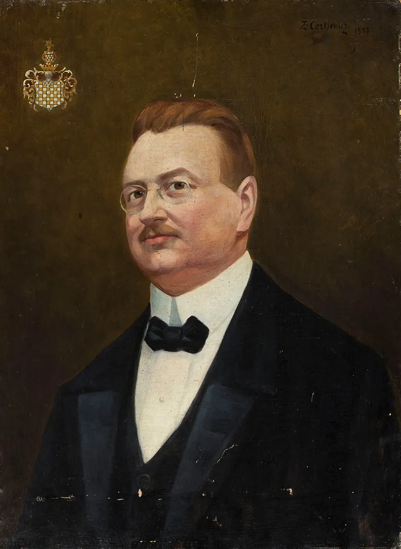 Portrait Of Jan Nepomucen Chelkowski Coat Of Arms Wczele Wall Art by Zenobiusz Leopold Cerkiewicz - High-Resolution Digital Print