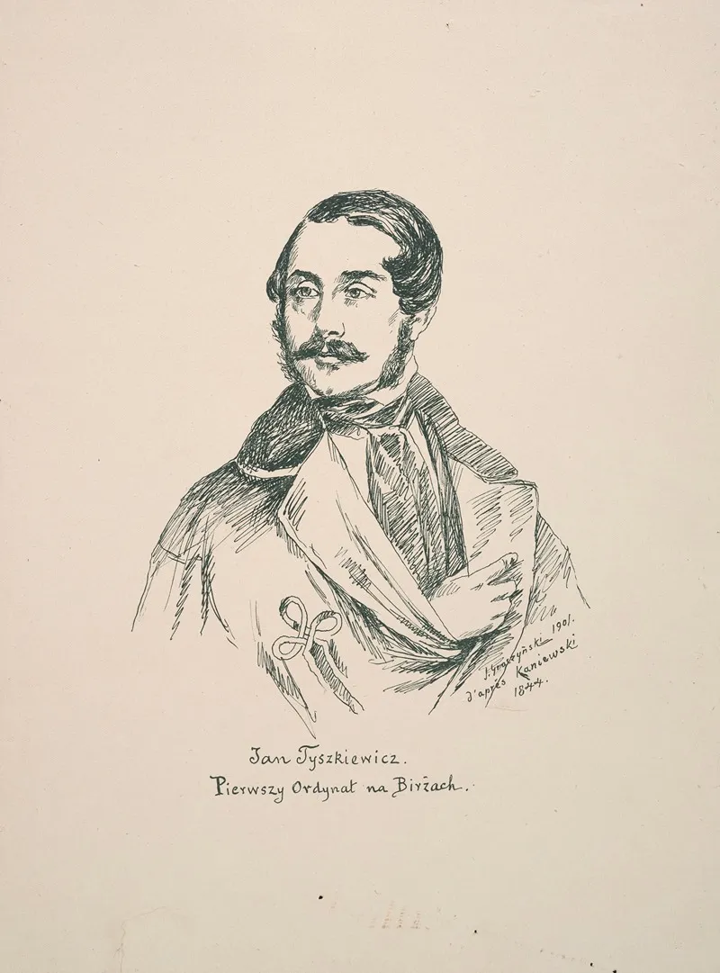 Portrait Of Jan Tyszkiewicz First Holder Of The Birzai Fee Tail Wall Art by Ksawery Jan Kaniewski - High-Resolution Digital Print