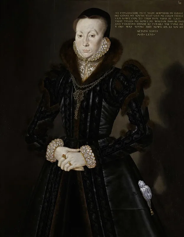 Portrait Of Joan Thornbury Mrs Richard Wakeman Wall Art by Hans Eworth - High-Resolution Digital Print