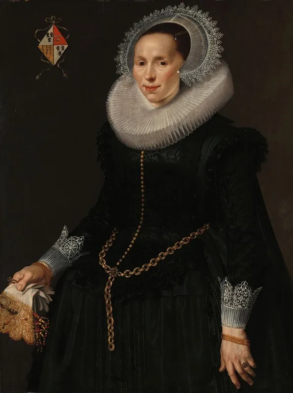 Portrait Of Johanna Le Maire C 1601 60 Wall Art by Nicolaes Eliasz. Pickenoy - High-Resolution Digital Print
