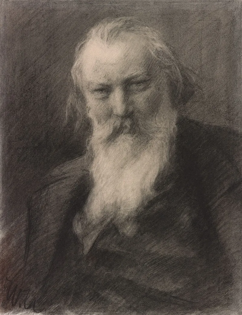 Portrait Of Johannes Brahms Wall Art by William Unger - High-Resolution Digital Print