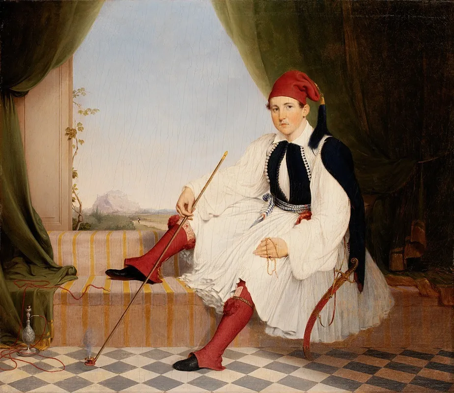 Portrait Of John B Carmac In Greek Evzone Costume Wall Art by Walter Gould - High-Resolution Digital Print