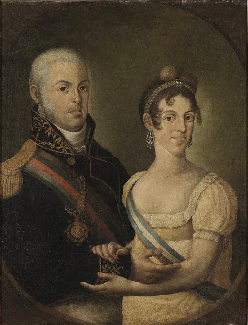 Portrait Of John Vi Of Portugal And Carlota Joaquina Of Spain Wall Art by Manuel Dias de Oliveira - High-Resolution Digital Print