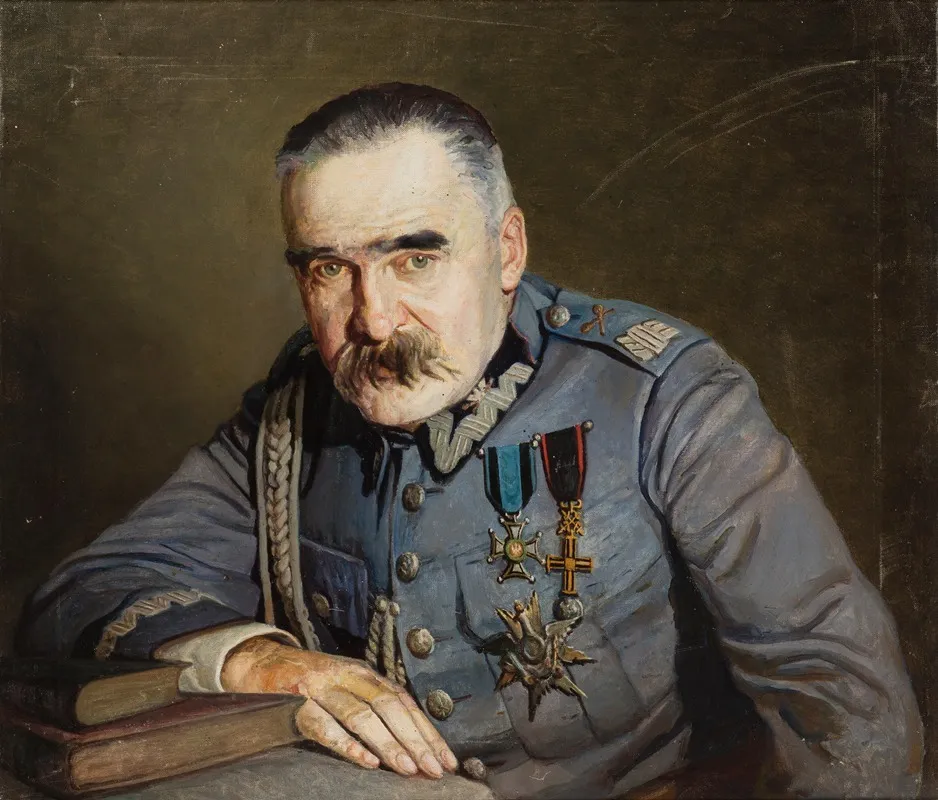 Portrait Of Jozef Pilsudski Wall Art by Aleksander Krawczyk - High-Resolution Digital Print