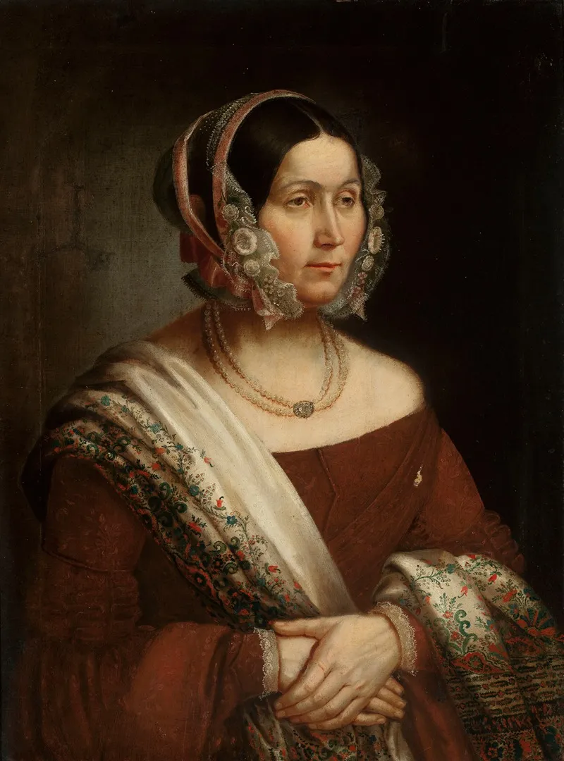 Portrait Of Jozefa Szemetyllo Nee Klimontowicz 1798 1861 Wall Art by Karol Falęcki - High-Resolution Digital Print