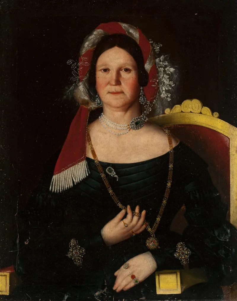 Portrait Of Julia Kaminska Nee Debowska Wall Art by Jan Bąkowski - High-Resolution Digital Print