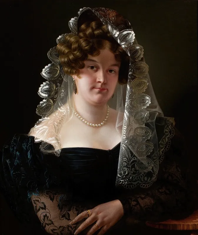 Portrait Of Julia Wieman Nee Czaban Wall Art by Franciszek Jan Pfanhauser - High-Resolution Digital Print