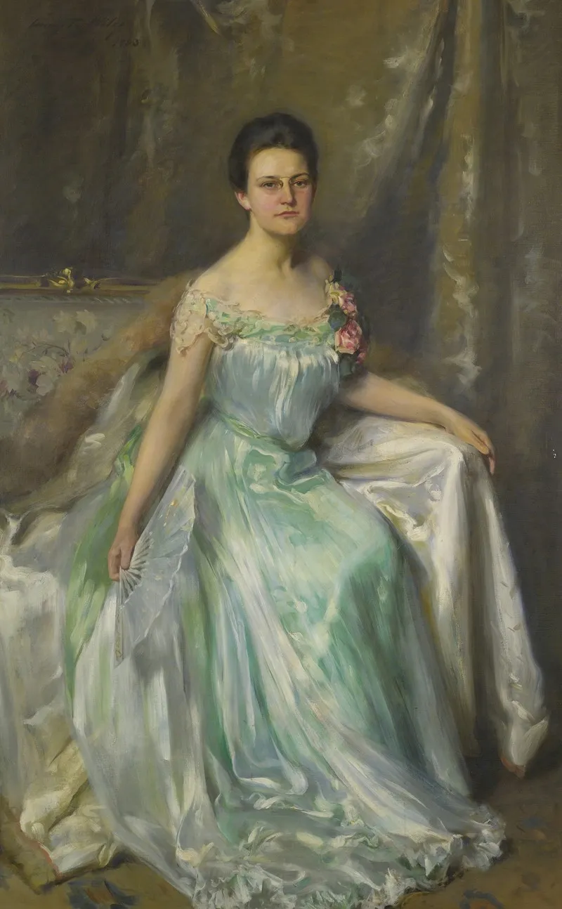 Portrait Of Juliet Inness Wall Art by Irving Ramsay Wiles - High-Resolution Digital Print