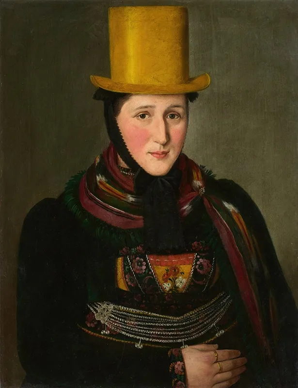 Portrait Of Katharina Werle Nee Rombach 1808 1863 Wall Art by Lukas Kirner - High-Resolution Digital Print